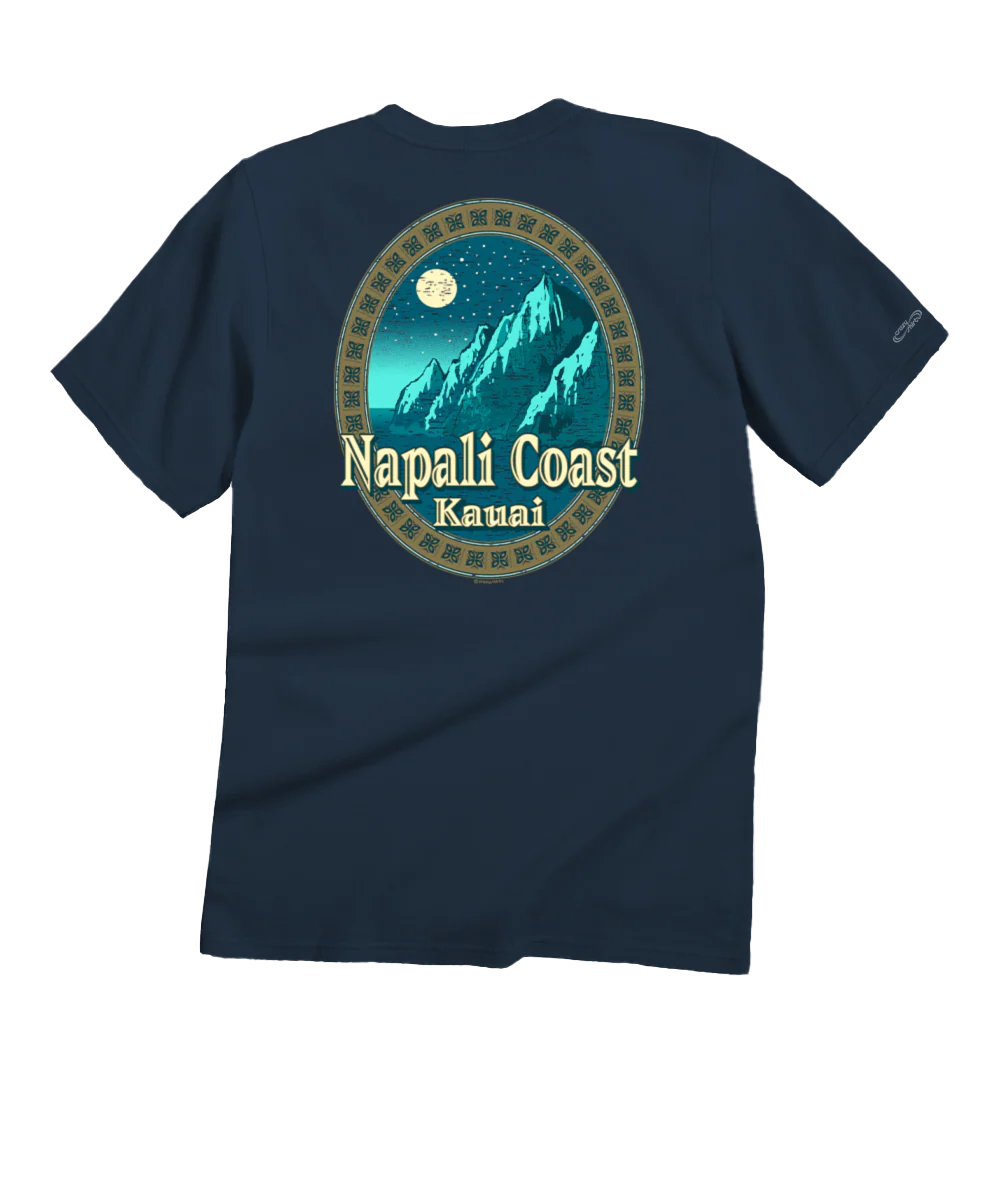 Moonlight Napali - Navy Short Sleeve Crewneck T-Shirt