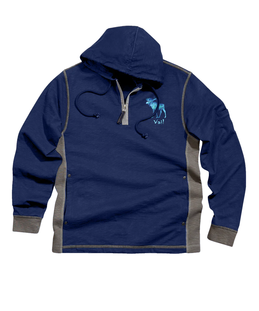 Mooooose - Midnight/Gray Long Sleeve Longboard Hooded Tee - Image 4