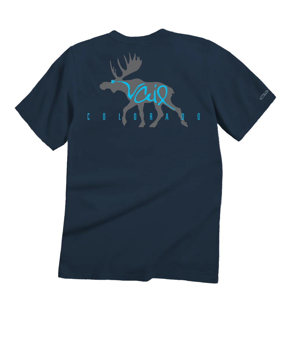 Moose Sighting - Navy Short Sleeve Crewneck T-Shirt
