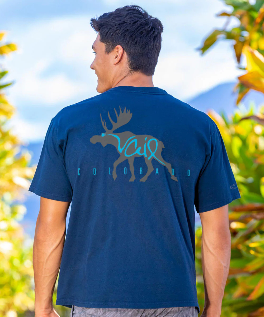Moose Sighting - Navy Short Sleeve Crewneck T-Shirt - Image 2
