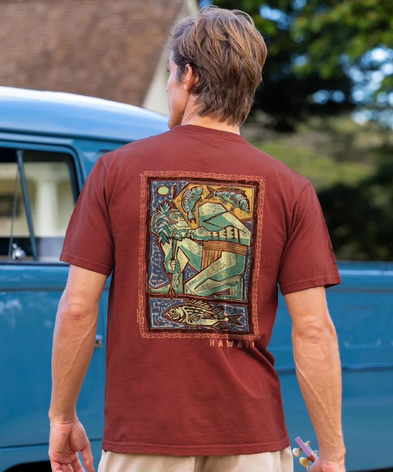 Night Fishing - Whiskey Dyed Short Sleeve Crewneck T-Shirt - Image 2