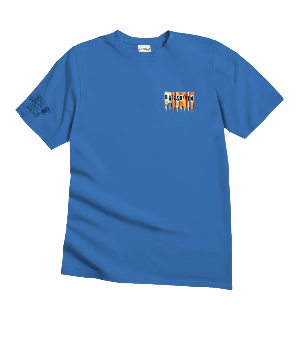 Oars - Blue Hawaii Dyed Short Sleeve Crewneck T-Shirt - Image 4