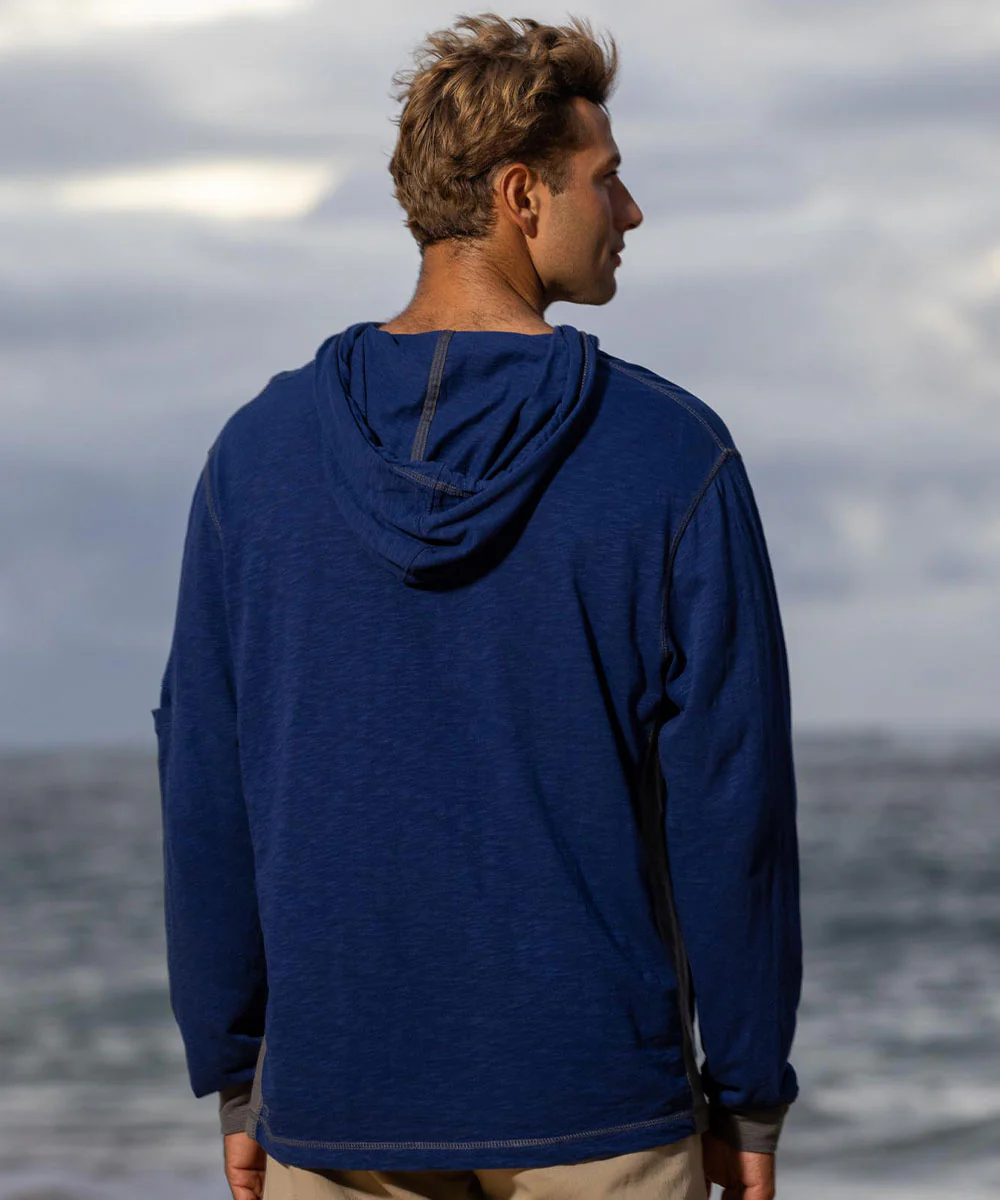 Ocean Soul - Midnight/Gray Long Sleeve Longboard Hooded Tee - Image 3