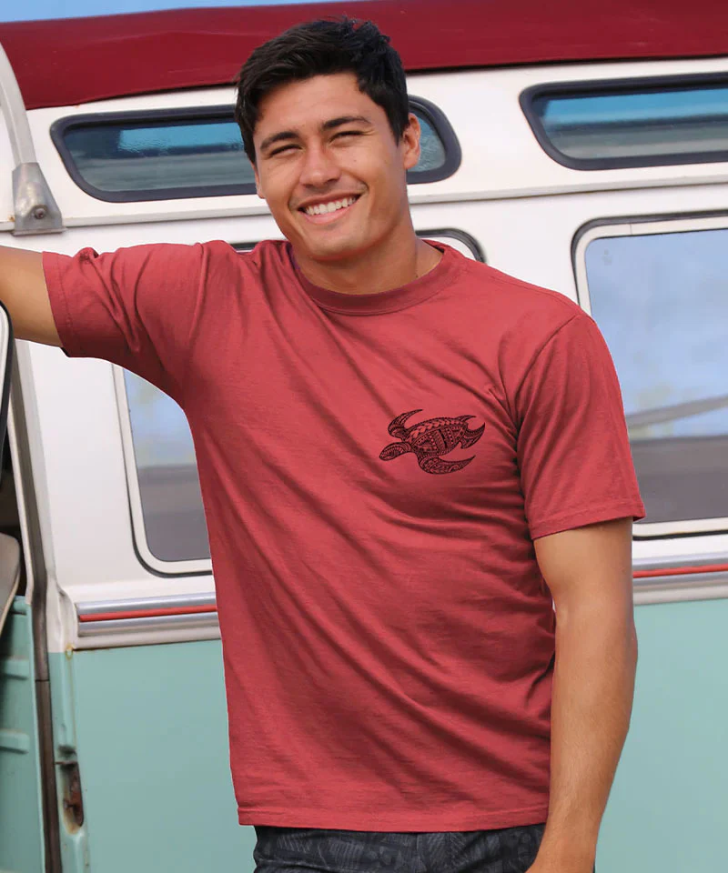 Ocean Tribe - Paradise Red Dyed Short Sleeve Crewneck T-Shirt - Image 3