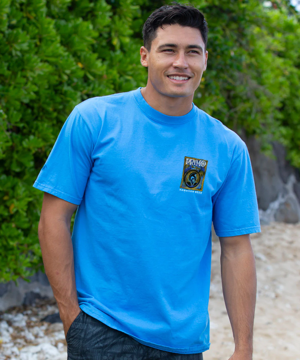 Pabst Primo Hawaii - Blue Hawaii Dyed Short Sleeve Crewneck T-Shirt - Image 3