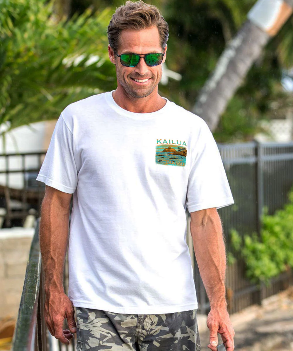 Paddle To Lanikai - White Short Sleeve Crewneck T-Shirt - Image 3