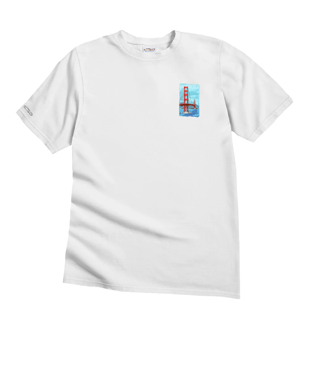 Painted Golden Gate - White Short Sleeve Crewneck T-Shirt - Image 4