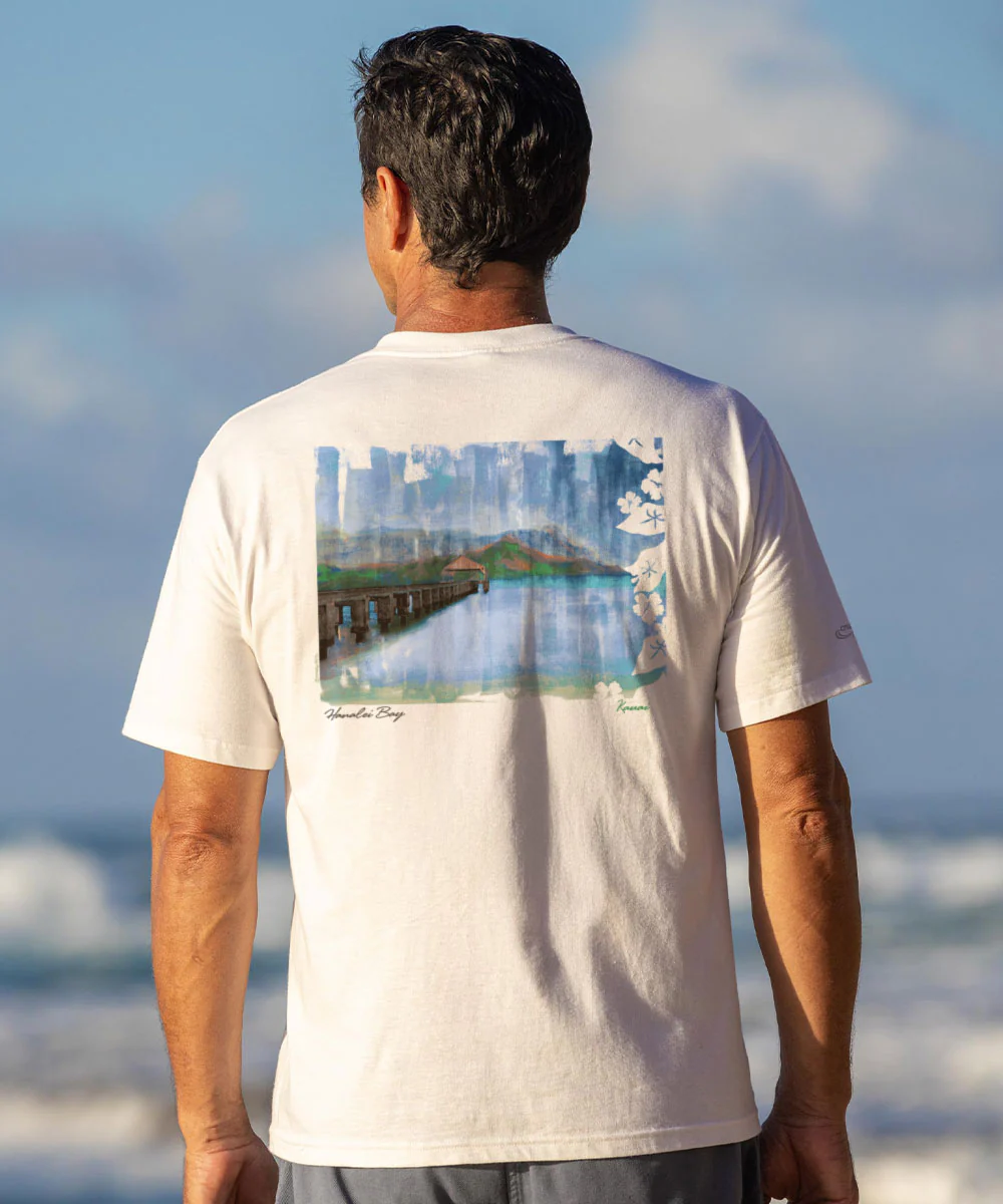 Painted Hanalei - White Short Sleeve Crewneck T-Shirt - Image 2