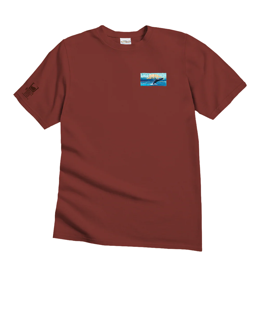 Painted Laguna Whale - Whiskey Dyed Short Sleeve Crewneck T-Shirt - Image 4