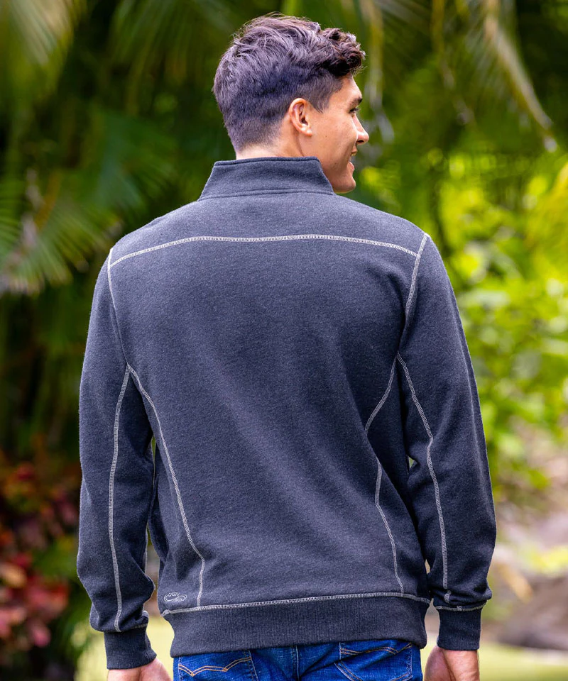 Painted Sails - Charcoal/Heather Long Sleeve Mountain Peak Pullover - Image 3