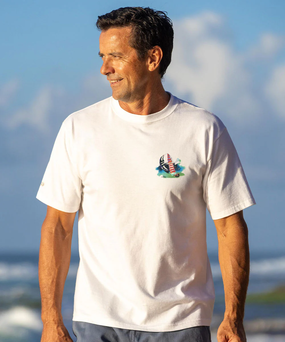 Painted Sails - White Short Sleeve Crewneck T-Shirt - Image 3