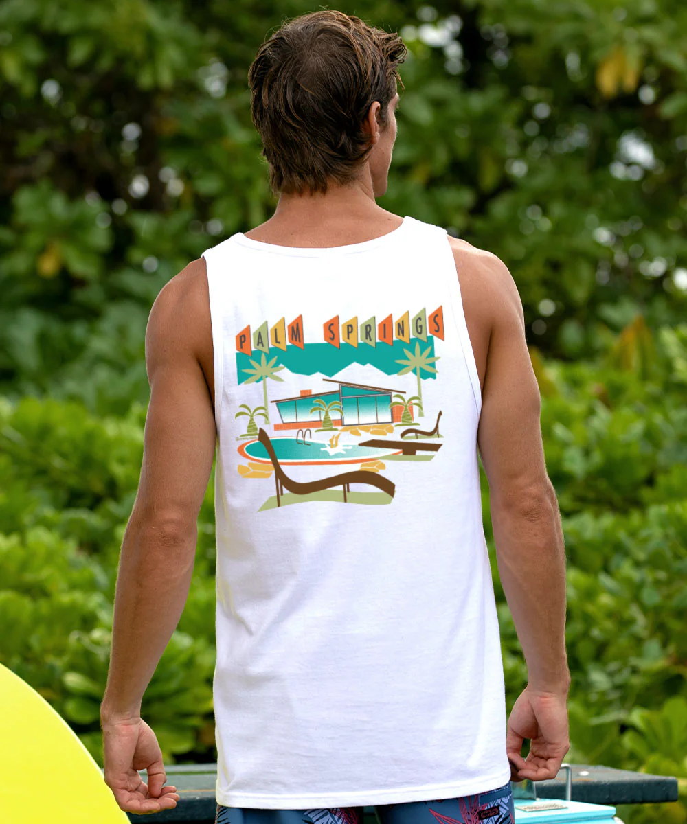 Palm Springs Oasis - White Sleeveless Tank Top - Image 2