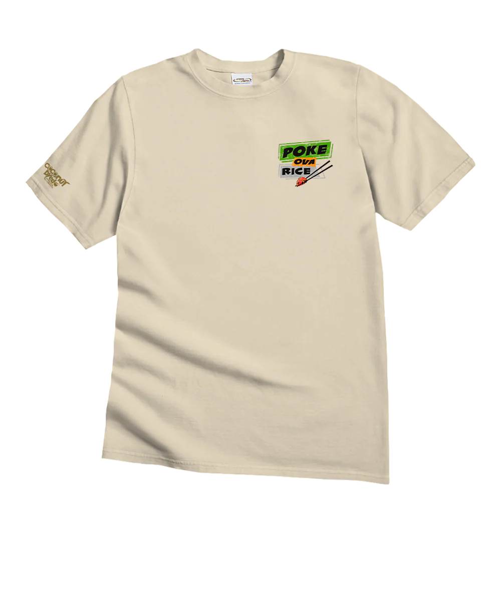 Poke Ova Rice - Coconut Dyed Short Sleeve Crewneck T-Shirt - Image 4