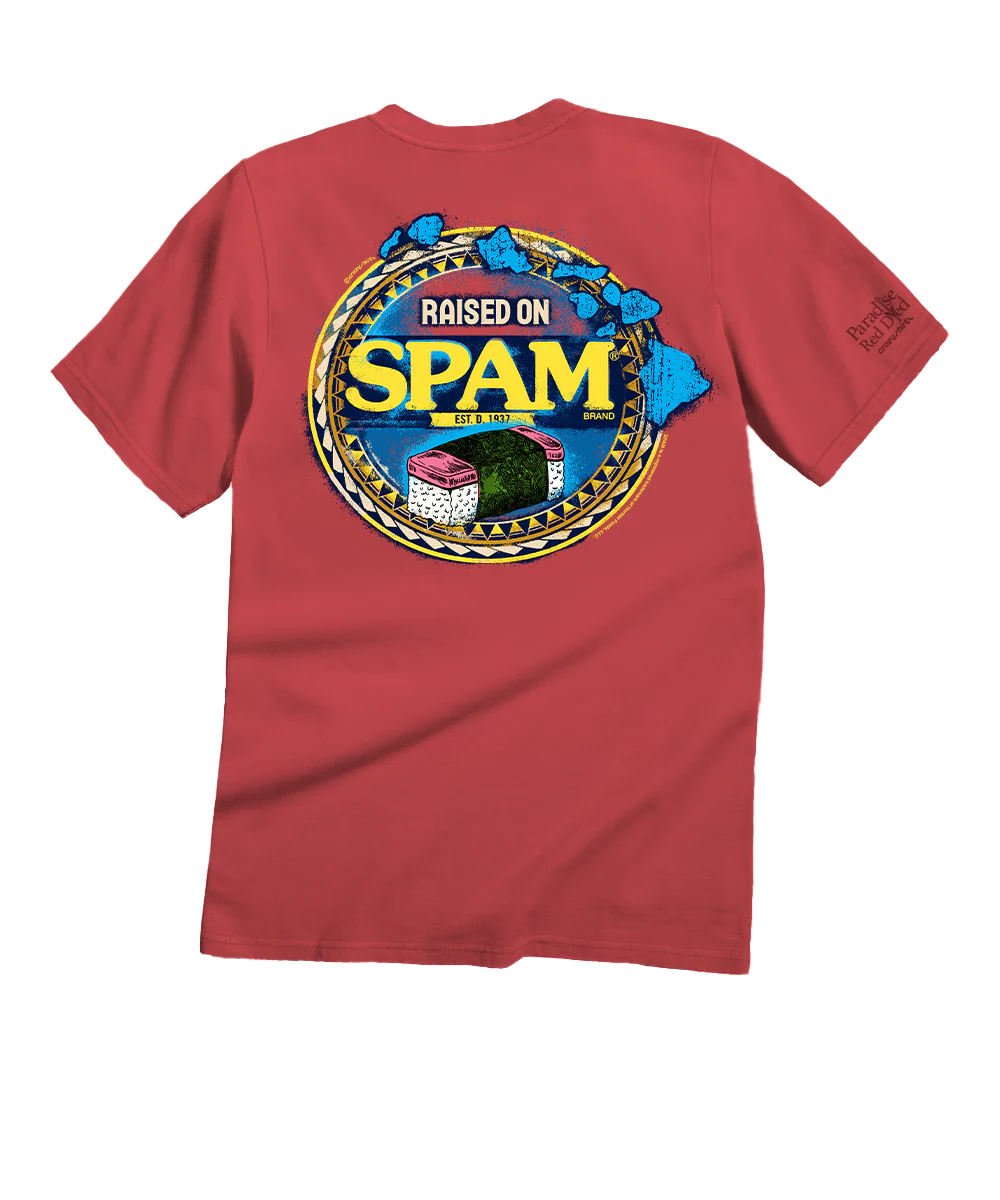 Raised On SPAM® Brand - Paradise Red Dyed Short Sleeve Crewneck T-Shirt