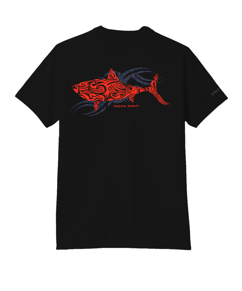 Red Shark - Jet Black Short Sleeve Pima T-Shirt - Image 3