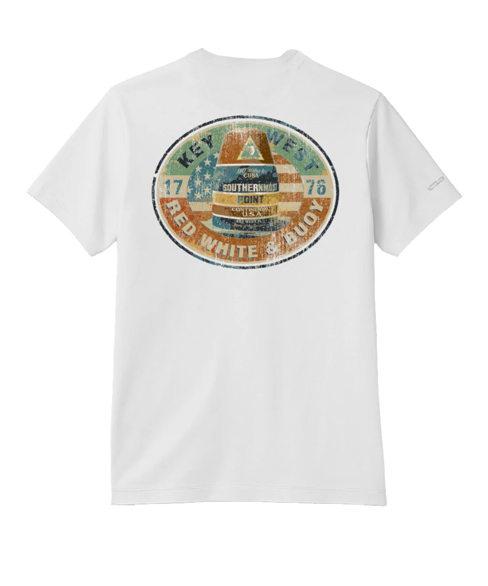Red White Buoy - White Short Sleeve Pima T-Shirt