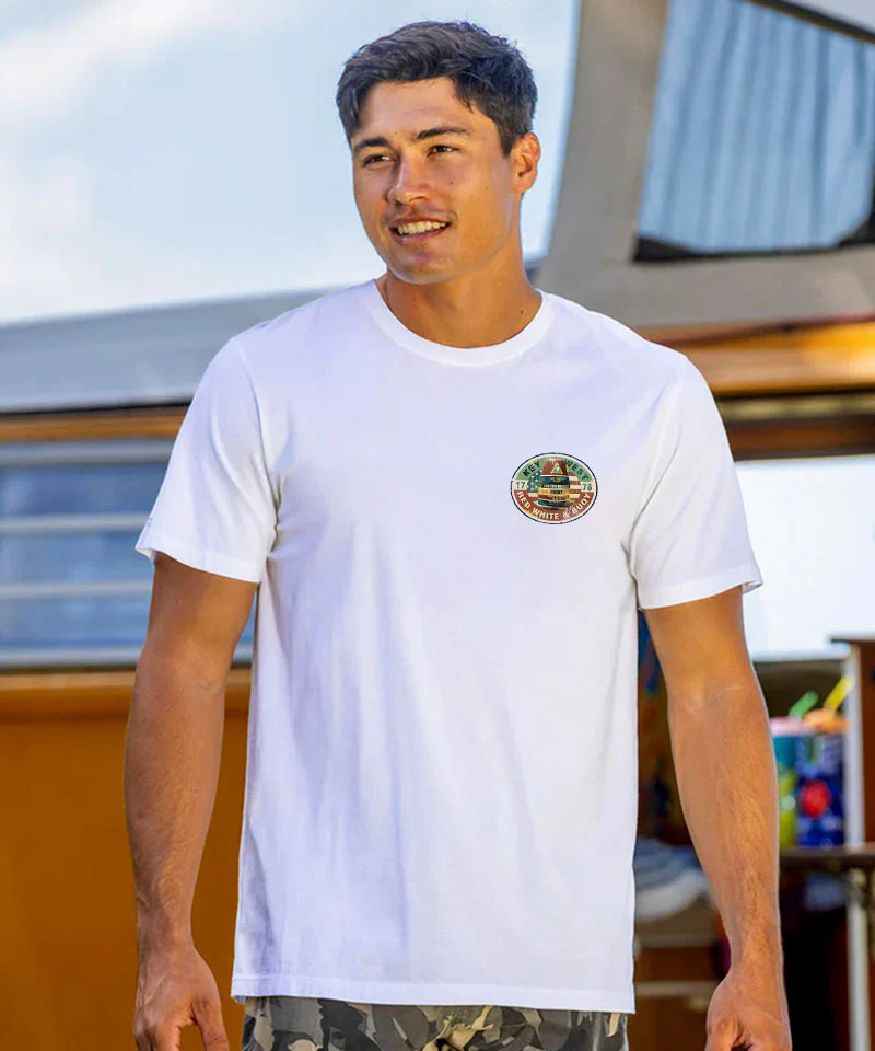 Red White Buoy - White Short Sleeve Pima T-Shirt - Image 3
