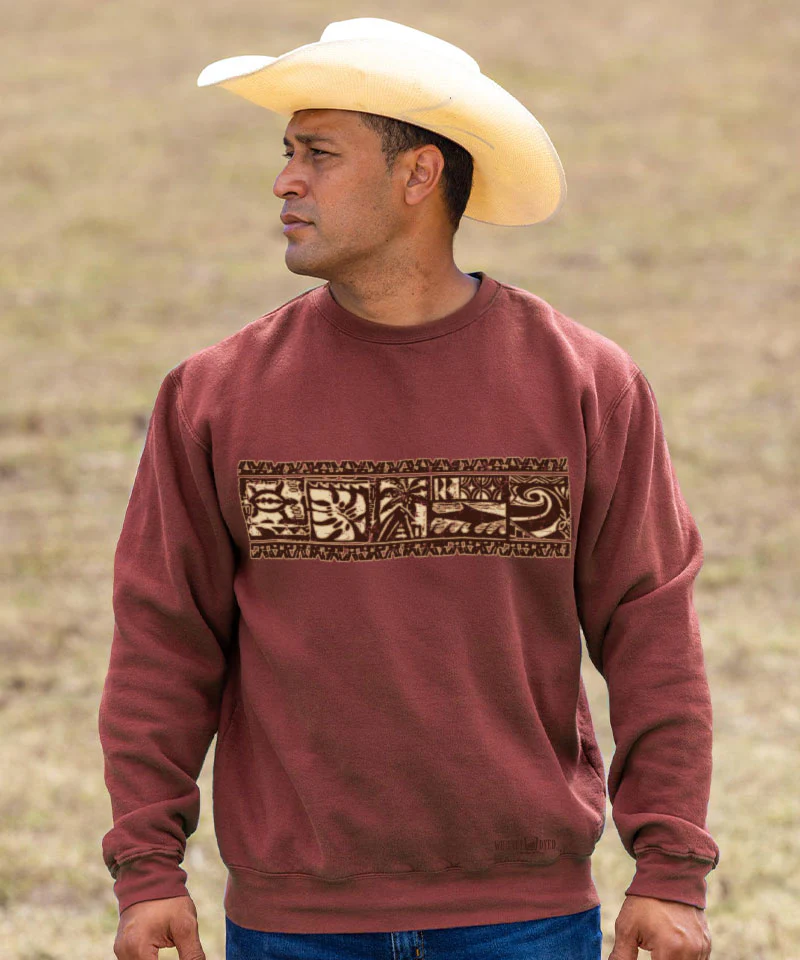 Reef Blue Band - Whiskey Dyed Long Sleeve Sweatshirt - Image 2