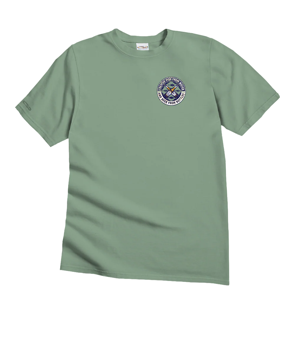 Rescue Fish And Beer - Seaglass Short Sleeve Crewneck T-Shirt - Image 4
