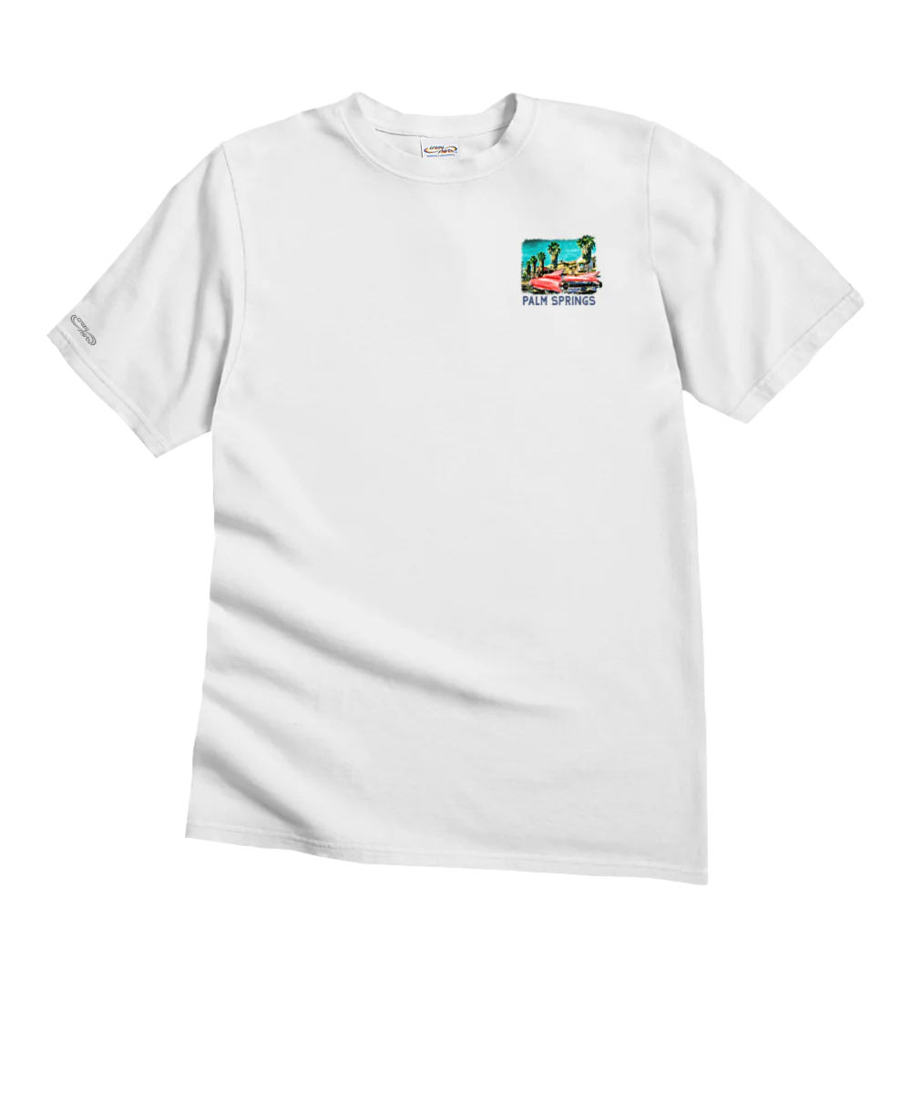 Retro Palm Canyon Drive - White Short Sleeve Crewneck T-Shirt - Image 4