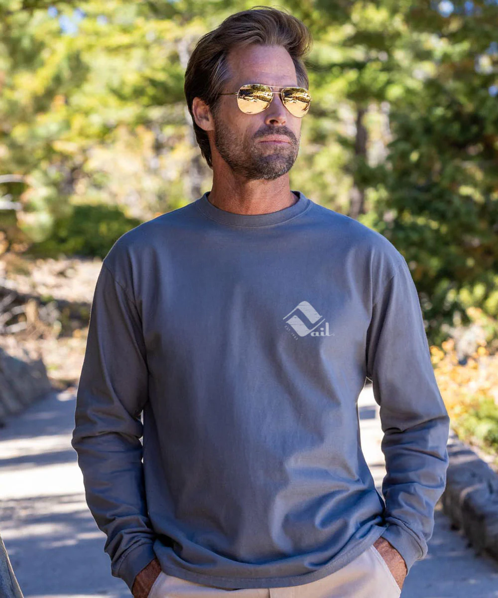 Retro Vail Retro Vail - Crater Dyed® Long Sleeve Crewneck T-Shirt - Image 3