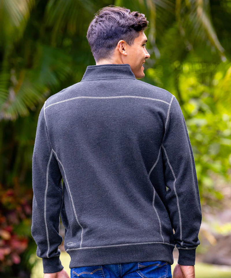 Retro Woody - Charcoal/Heather Long Sleeve Mountain Peak Pullover - Image 3