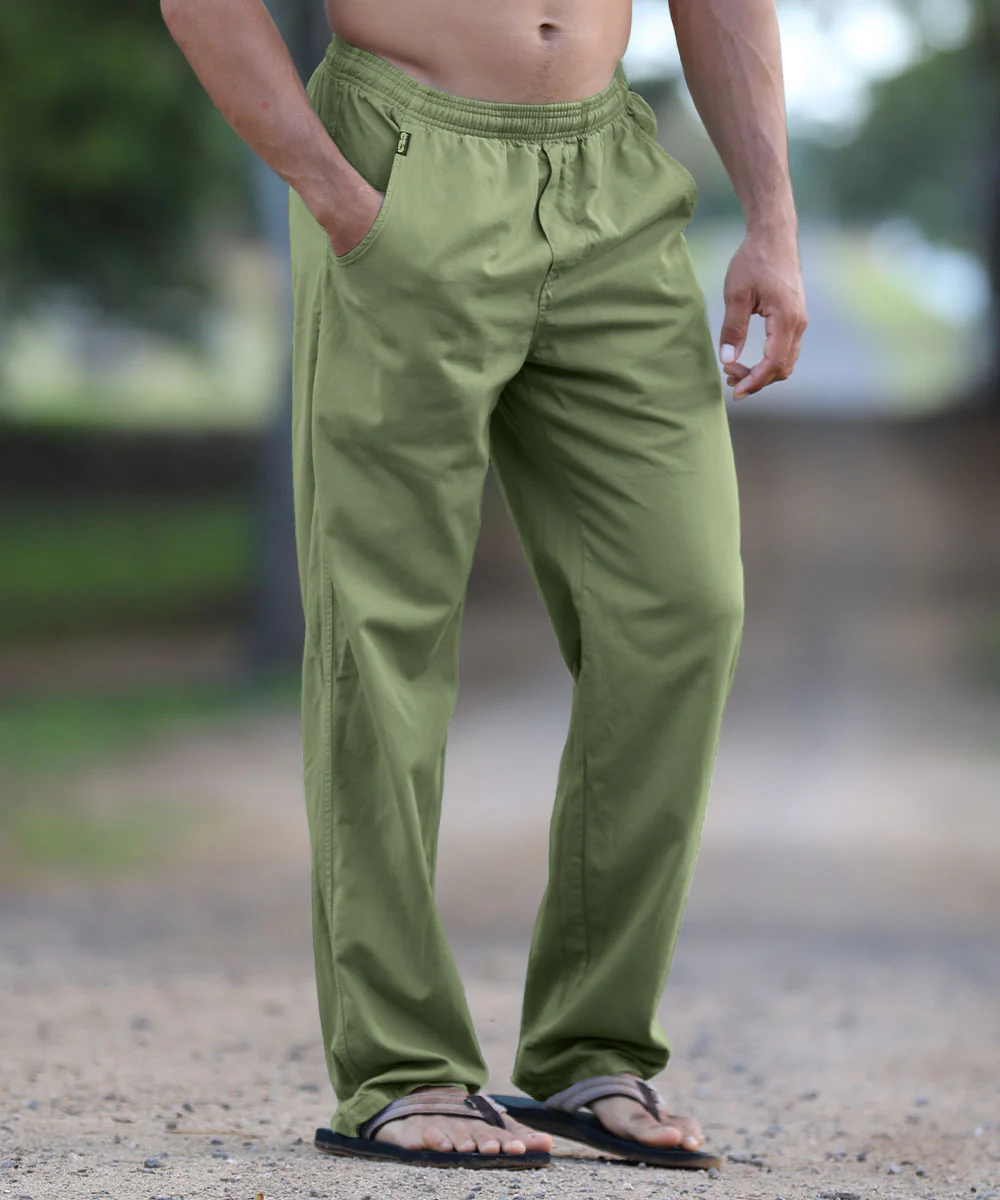 Sage Green Twill Pants - Image 2