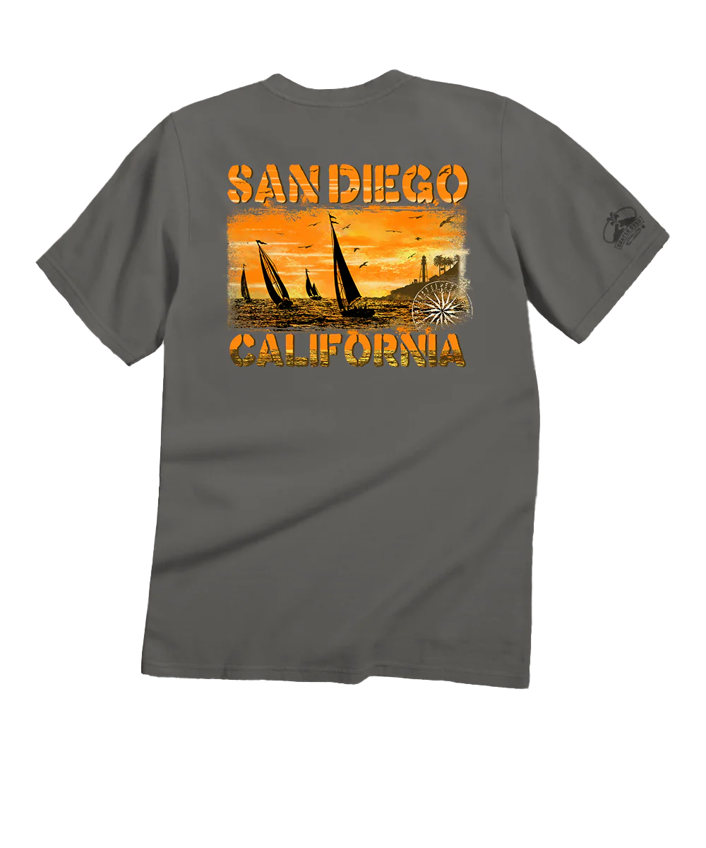 Sailboats - Crater Dyed® Short Sleeve Crewneck T-Shirt