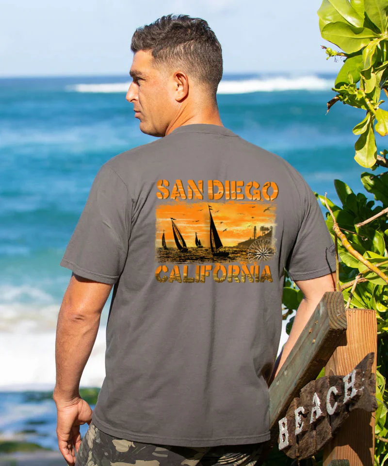 Sailboats - Crater Dyed® Short Sleeve Crewneck T-Shirt - Image 2