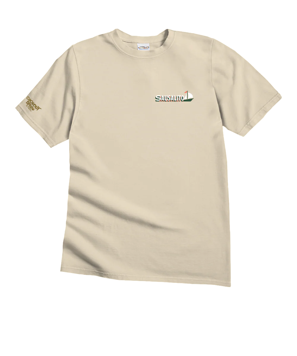 Sausalito Map - Coconut Dyed Short Sleeve Crewneck T-Shirt - Image 4