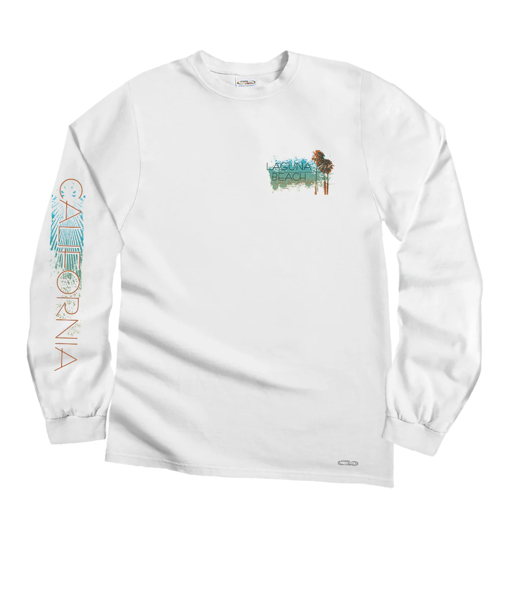 Shine On Laguna - White Long Sleeve Crewneck T-Shirt - Image 4