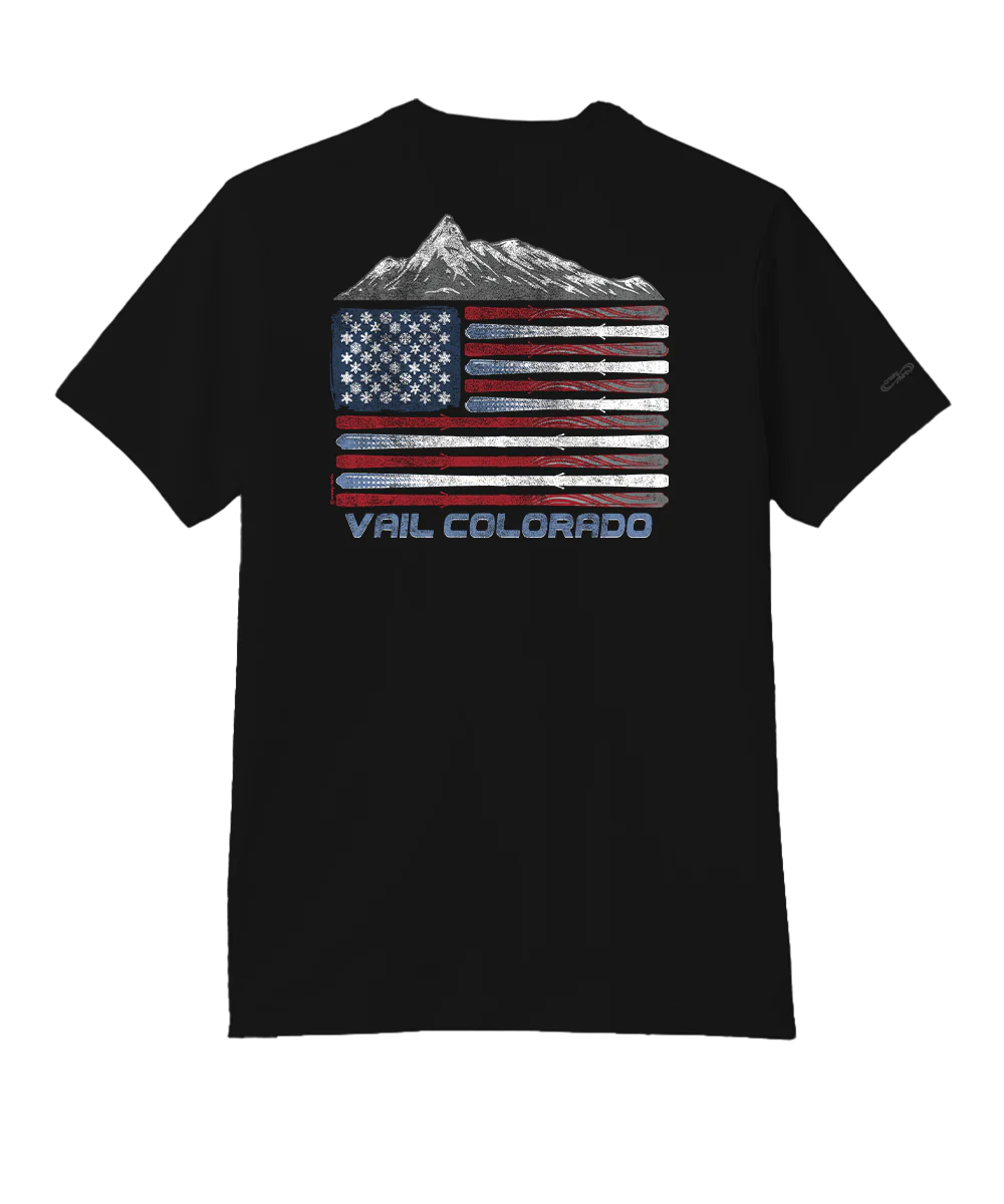 Ski United - Jet Black Short Sleeve Pima T-Shirt