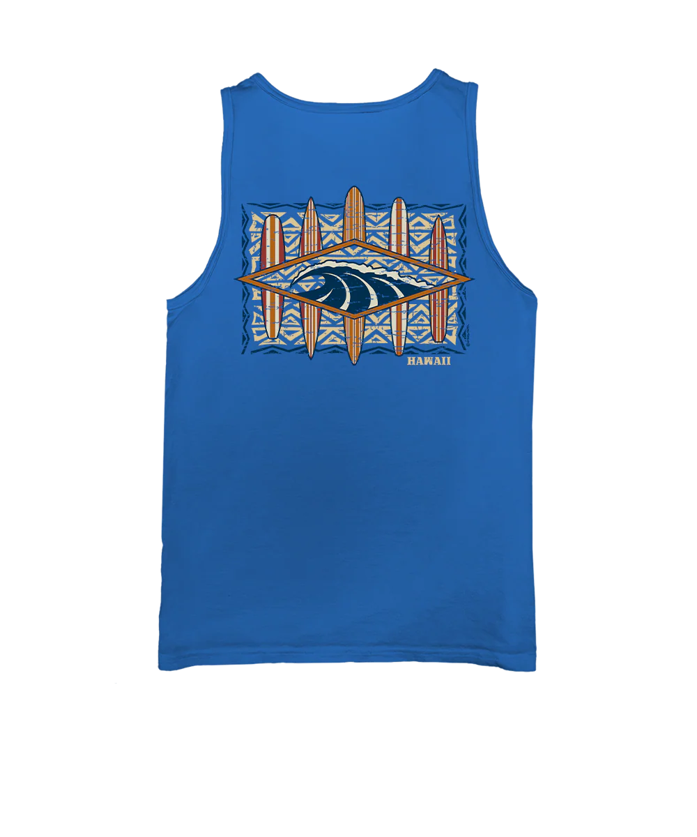 Solo Wave - Blue Hawaii Dyed Sleeveless Tank Top