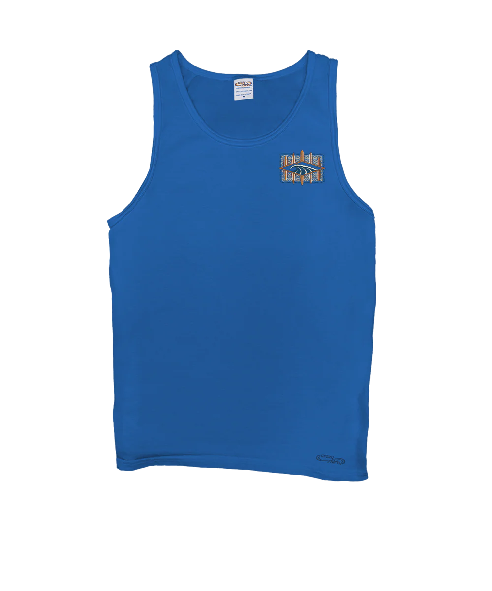 Solo Wave - Blue Hawaii Dyed Sleeveless Tank Top - Image 4