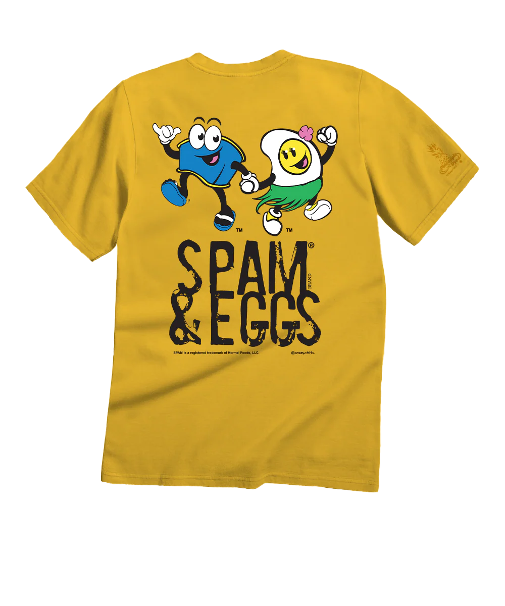 SPAM® Brand And Eggs - Pineapple Dyed Short Sleeve Crewneck T-Shirt
