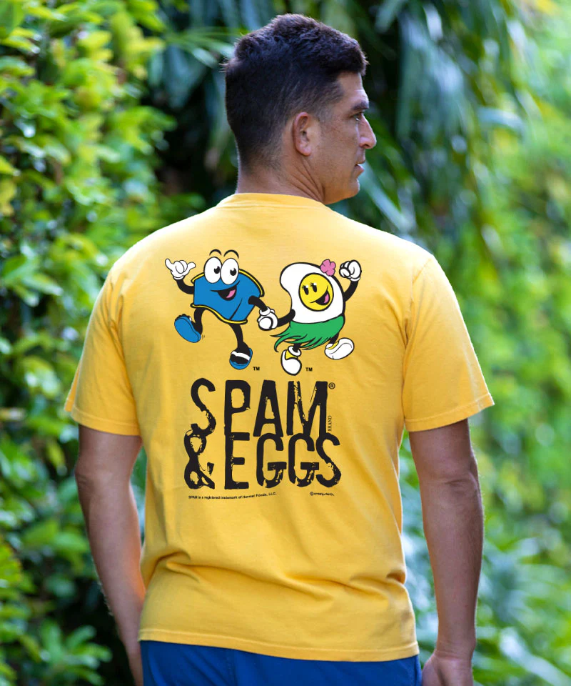 SPAM® Brand And Eggs - Pineapple Dyed Short Sleeve Crewneck T-Shirt - Image 2
