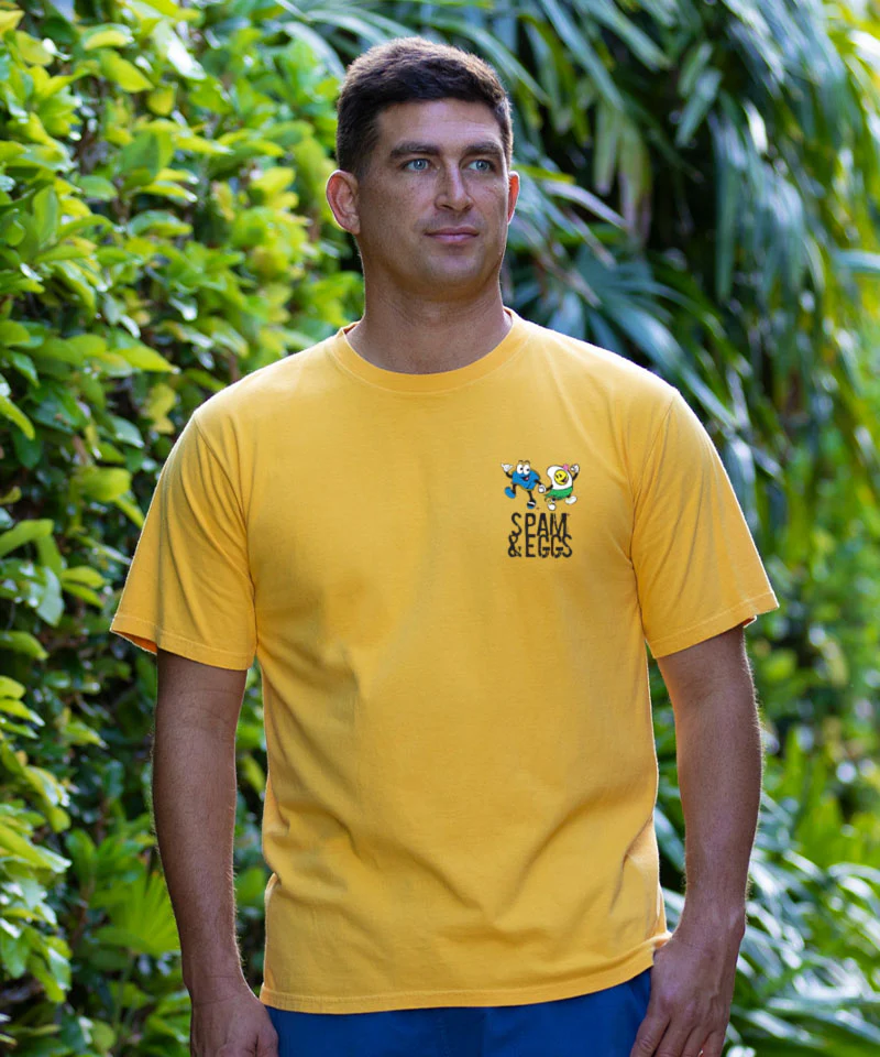 SPAM® Brand And Eggs - Pineapple Dyed Short Sleeve Crewneck T-Shirt - Image 3