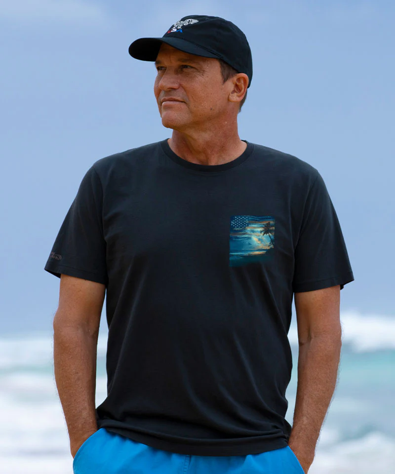 Starry Night - Jet Black Short Sleeve Pima T-Shirt - Image 3