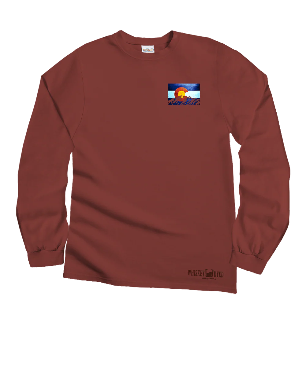 State Flag - Whiskey Dyed Long Sleeve Crewneck T-Shirt - Image 4