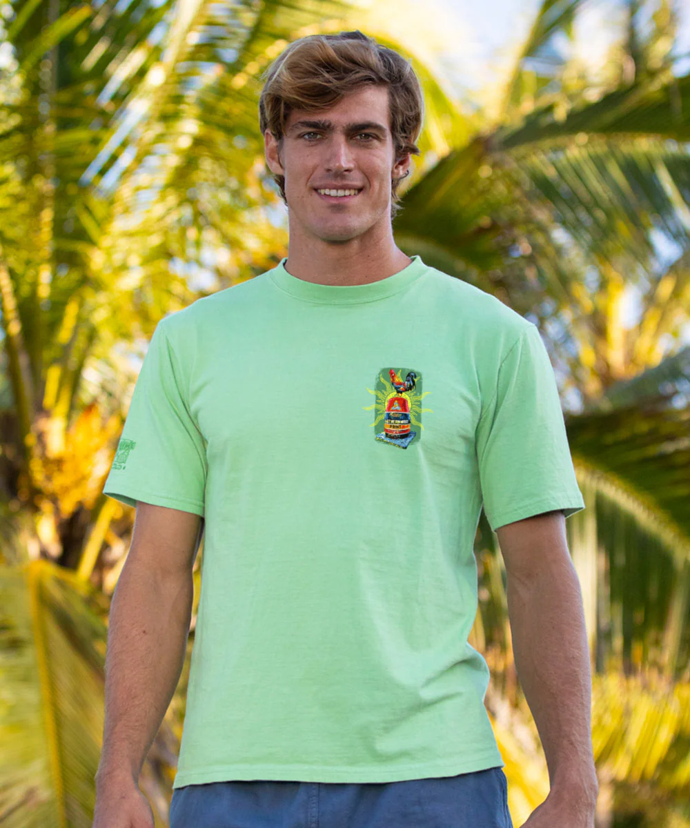 Sunrise Chicken - Key Lime Dyed Short Sleeve Crewneck T-Shirt - Image 3