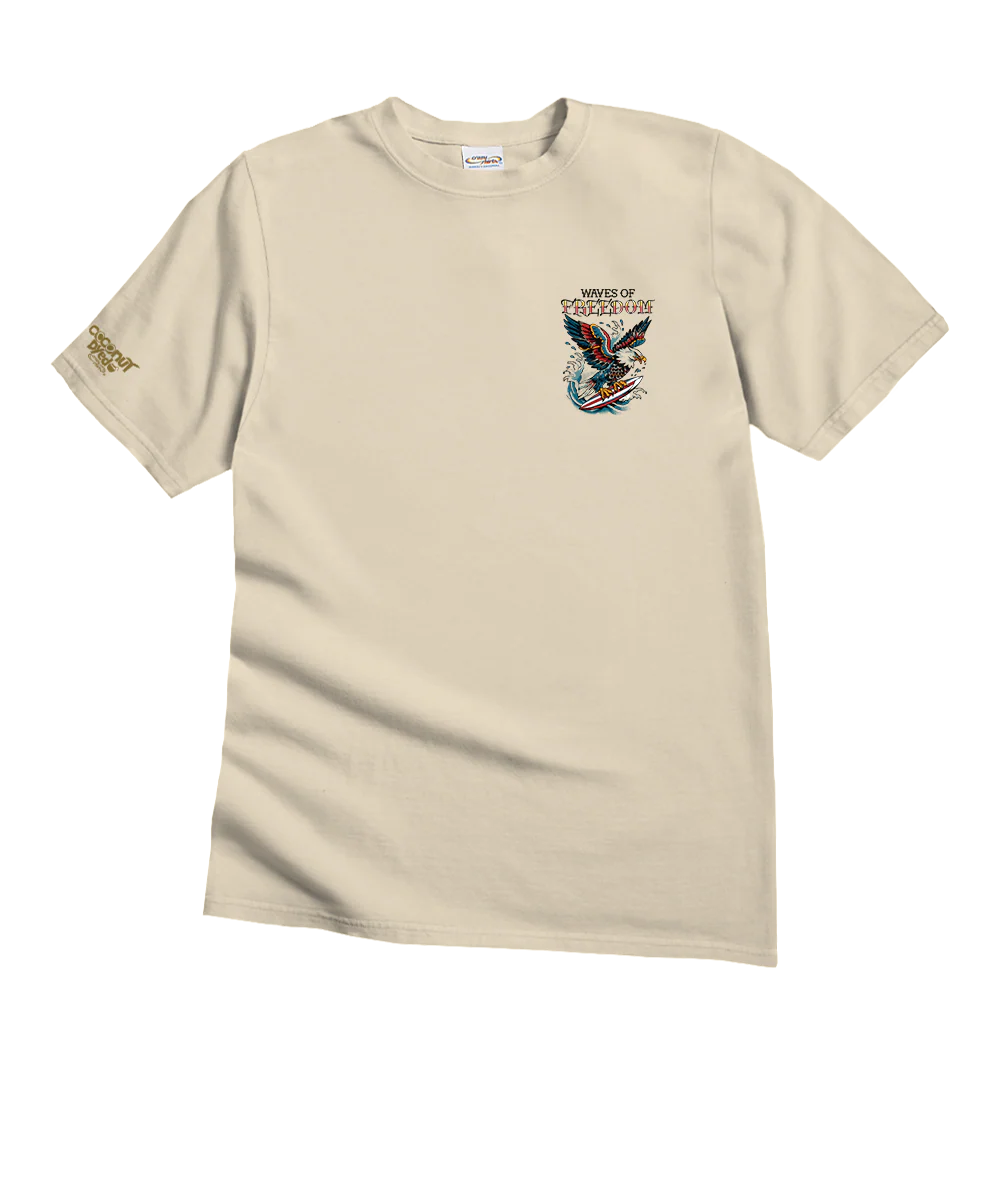 Surfing USA Tattoo - Coconut Dyed Short Sleeve Crewneck T-Shirt - Image 4