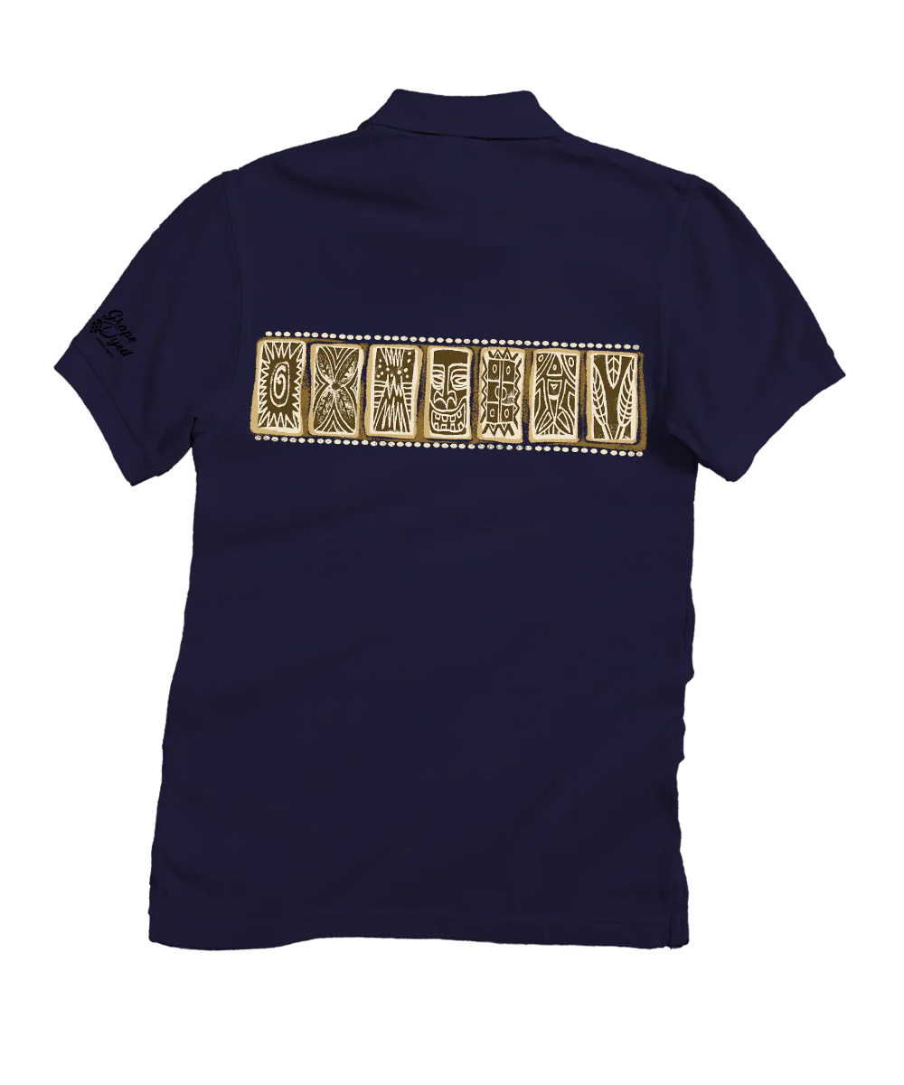 Tahiti Band - Grape Dyed Short Sleeve Oceanfront Polo Shirt - Image 4