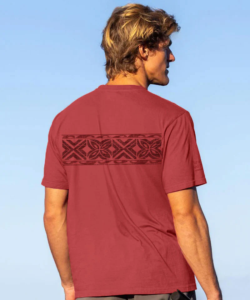 Tapa Band - Paradise Red Dyed Short Sleeve Crewneck T-Shirt - Image 3