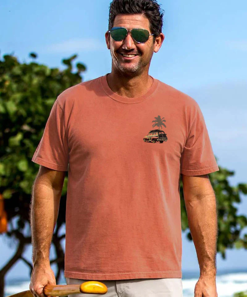 Hawaii Woody - Chile Dyed Short Sleeve Crewneck T-Shirt - Image 3