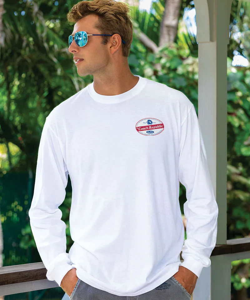 The Conch Republic - White Long Sleeve Crewneck T-Shirt - Image 3