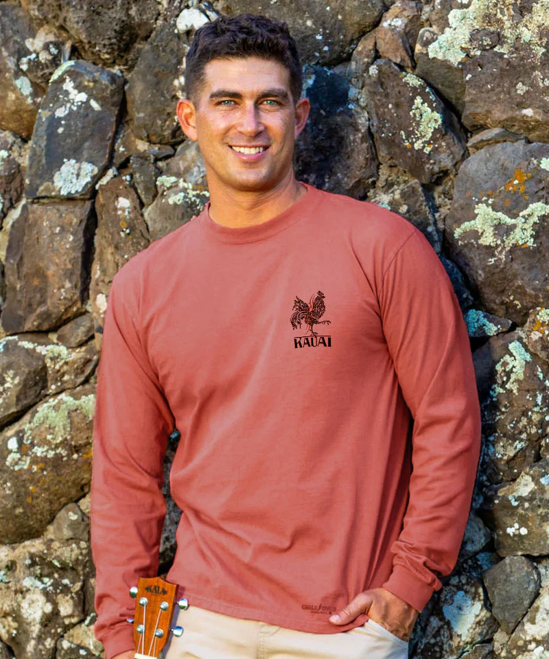 Tribal Chicken - Chile Dyed Long Sleeve Crewneck T-Shirt - Image 3
