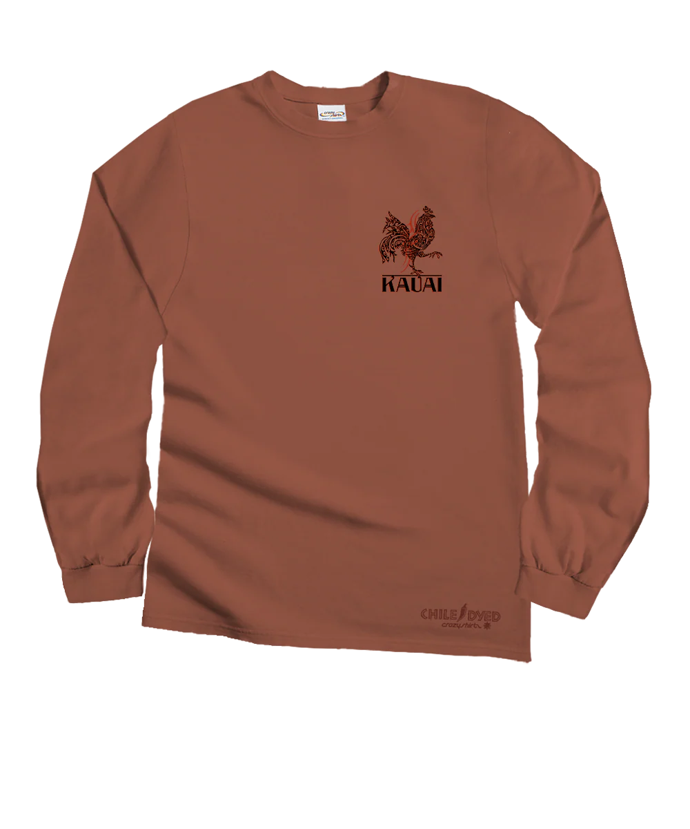 Tribal Chicken - Chile Dyed Long Sleeve Crewneck T-Shirt - Image 4