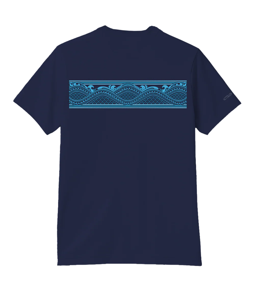 Tribal Islands Band - Indigo Short Sleeve Pima T-Shirt - Image 4
