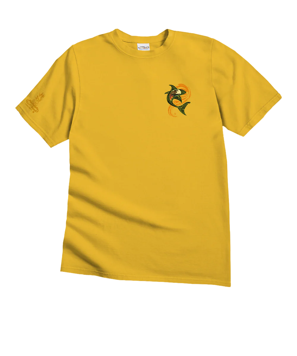 Tribal Mano Scenic - Pineapple Dyed Short Sleeve Crewneck T-Shirt - Image 4
