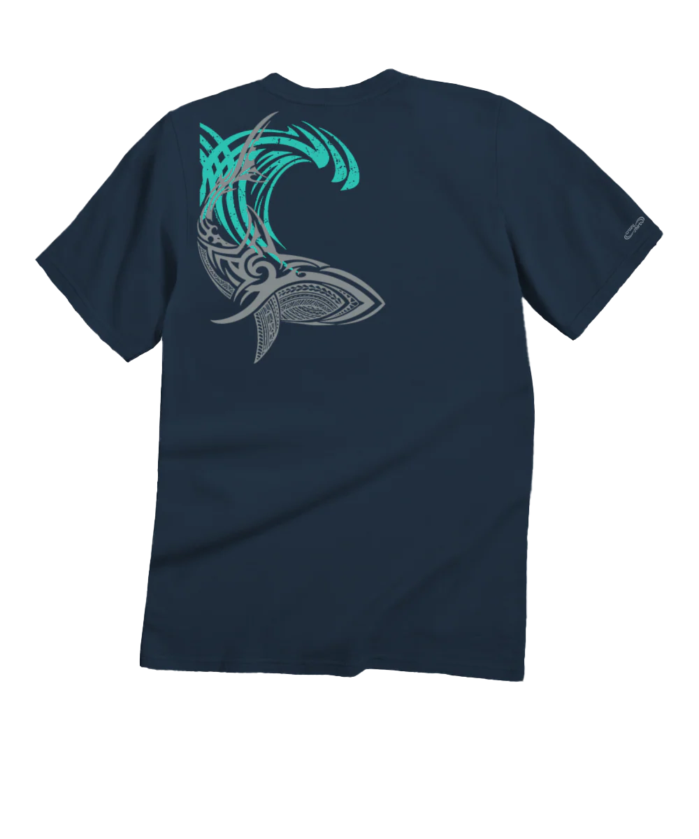 Tribal Mano Surf - Navy Short Sleeve Crewneck T-Shirt - Image 4